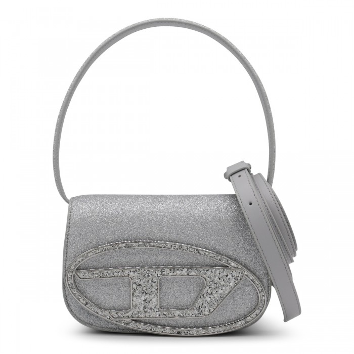SILVER METAL 1DR SHOULDER BAG