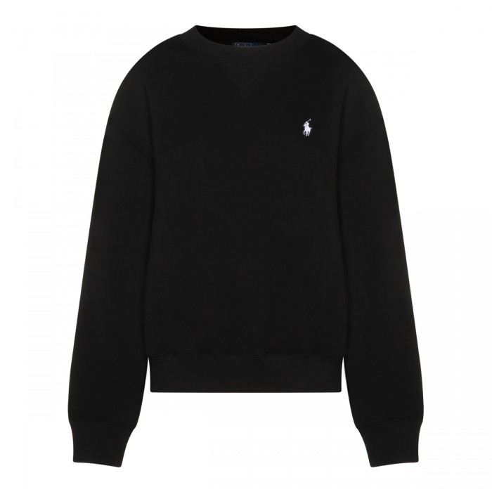 BLACK COTTON SWEATSHIRT