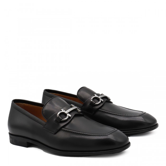BLACK LEATHER FOSTER LOAFERS 2