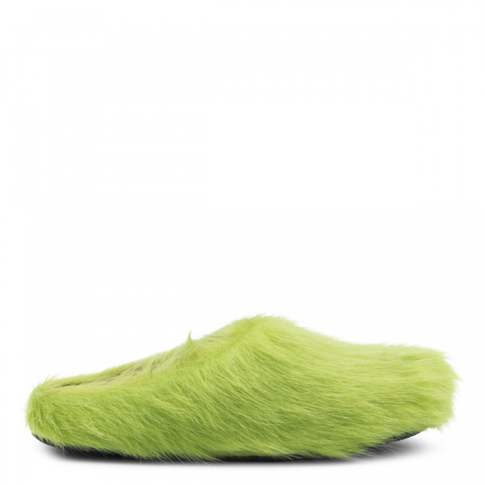 ACID GREEN LEATHER SANDALS