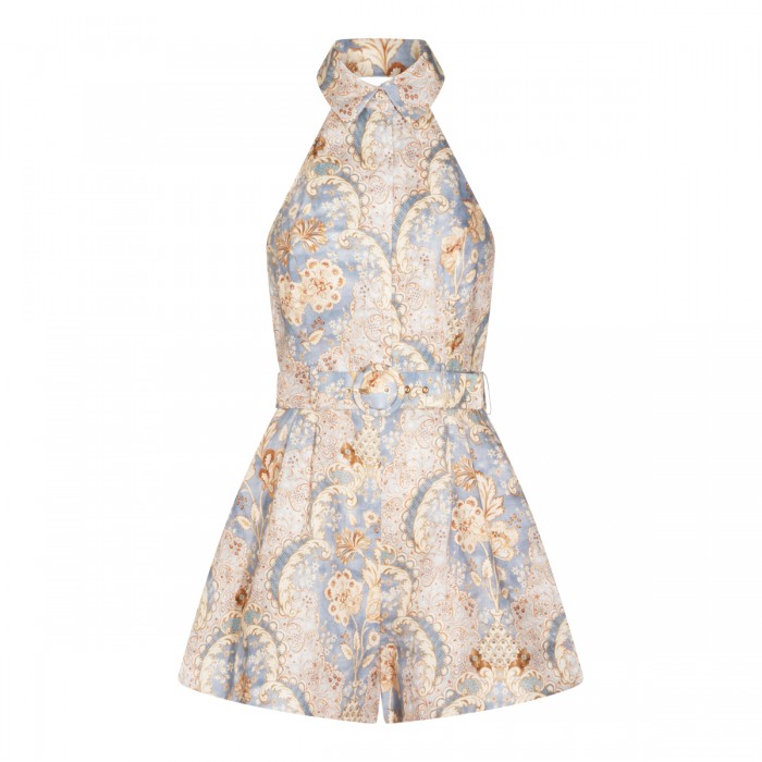 DAMASK DENIM LINEN JUMPSUIT