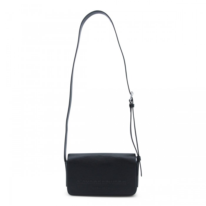 BLACK LEATHER SHOULDER BAG