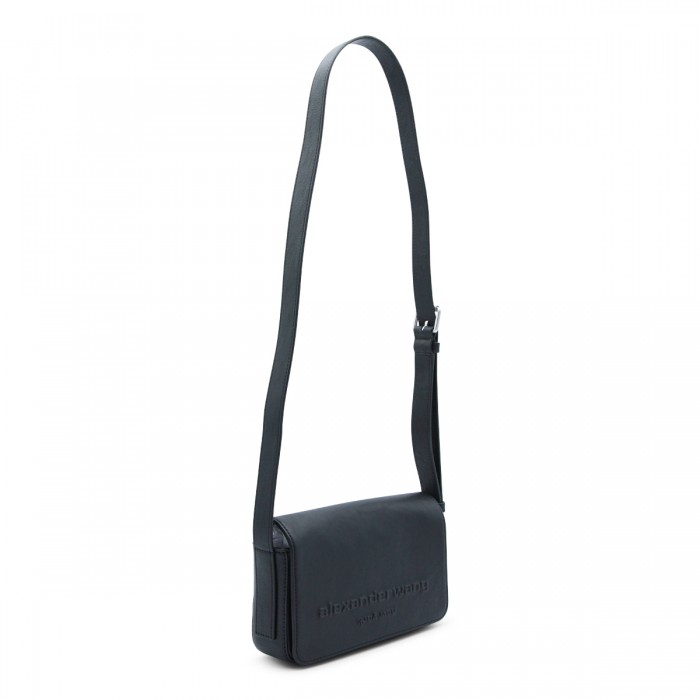 BLACK LEATHER SHOULDER BAG 2
