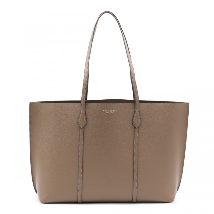 BROWN LEATHER PERRY TOTE BAG