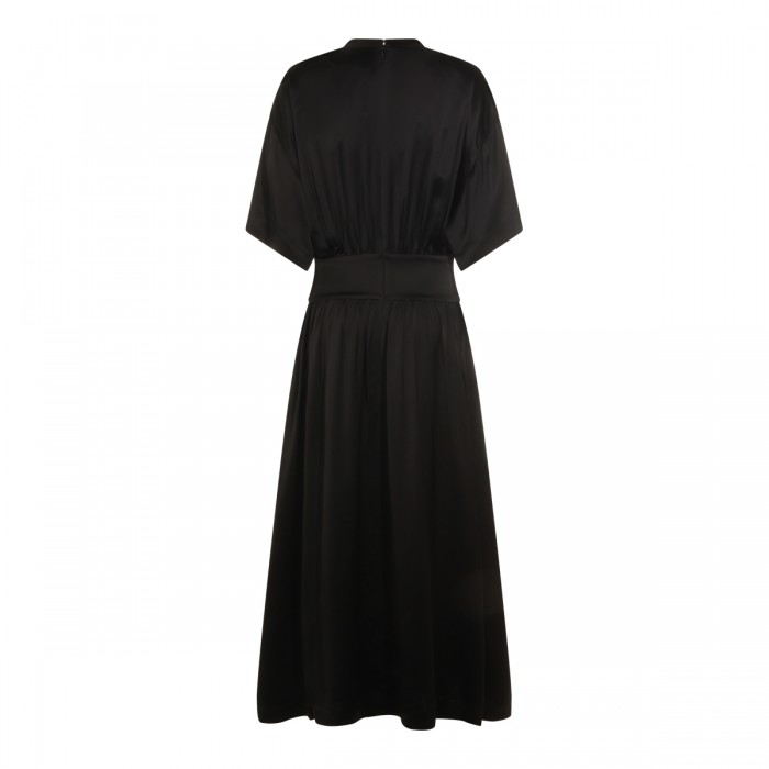BLACK SATIN TEE DRESS 2