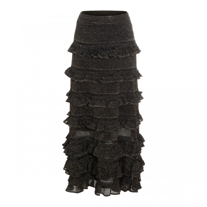 METALLIC BLACK COTTON SKIRT 2