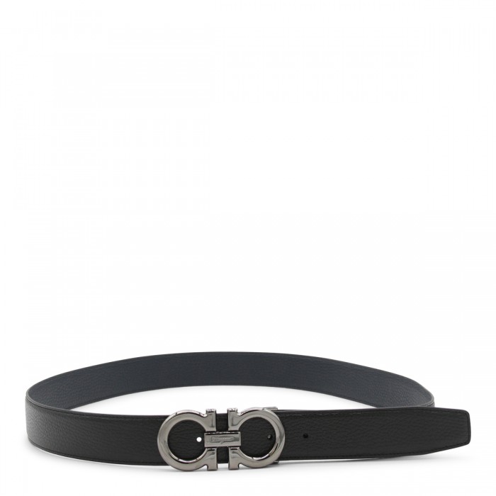 BLACK LEATHER GANCINI BELT