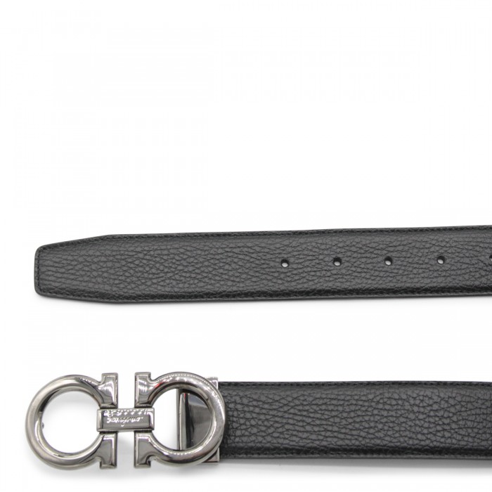 BLACK LEATHER GANCINI BELT 2
