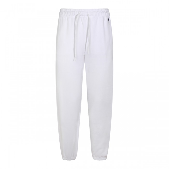 WHITE COTTON BLEND PANTS
