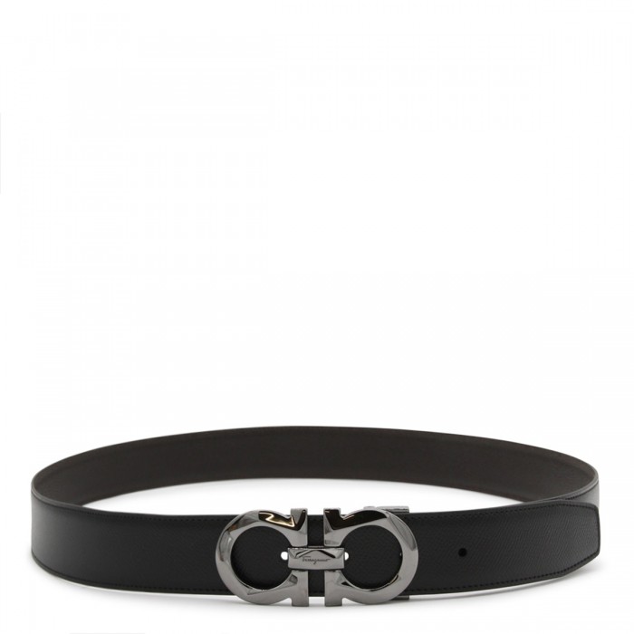 BLACK LEATHER GANCINI BELT