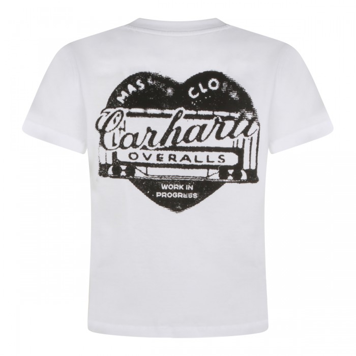 WHITE COTTON GARBLE T-SHIRT 2