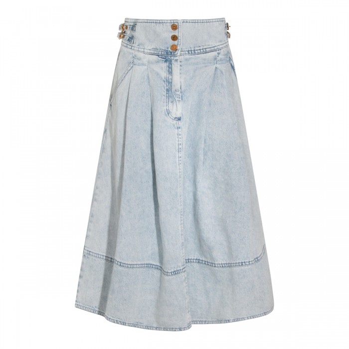 LIGHT BLUE COTTON SKIRT