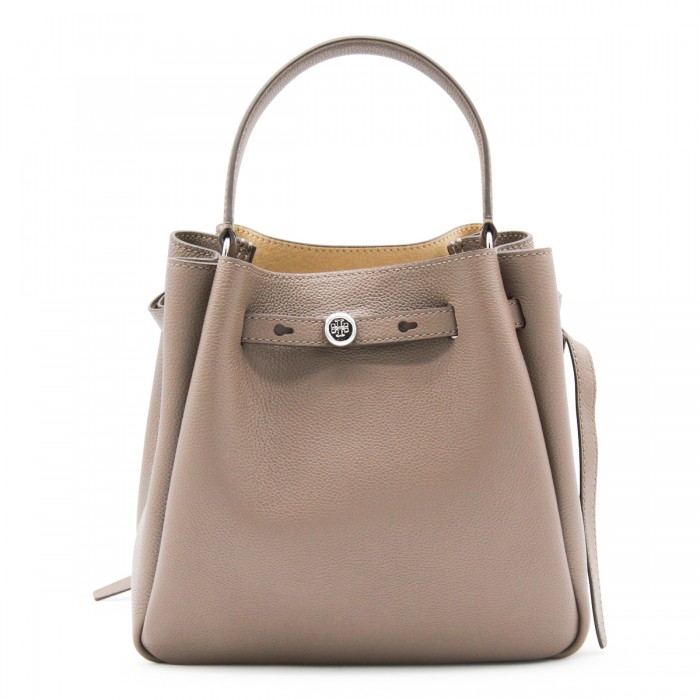 BEIGE LEATHER ROMY SATCHEL