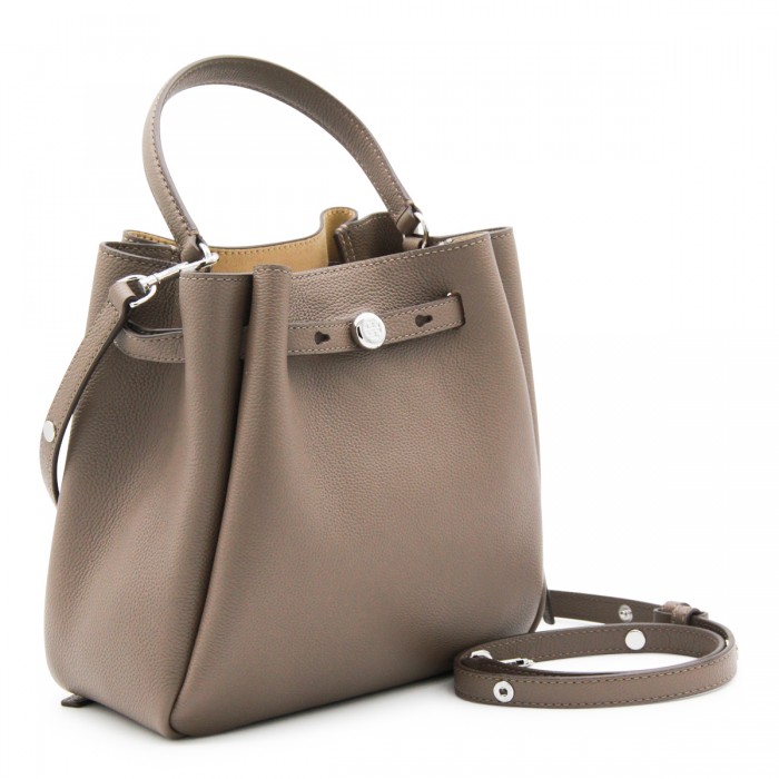 BEIGE LEATHER ROMY SATCHEL 2