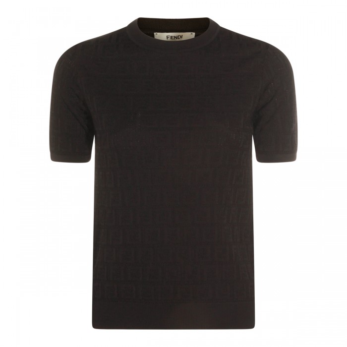 BLACK COTTON BLEND KNITWEAR