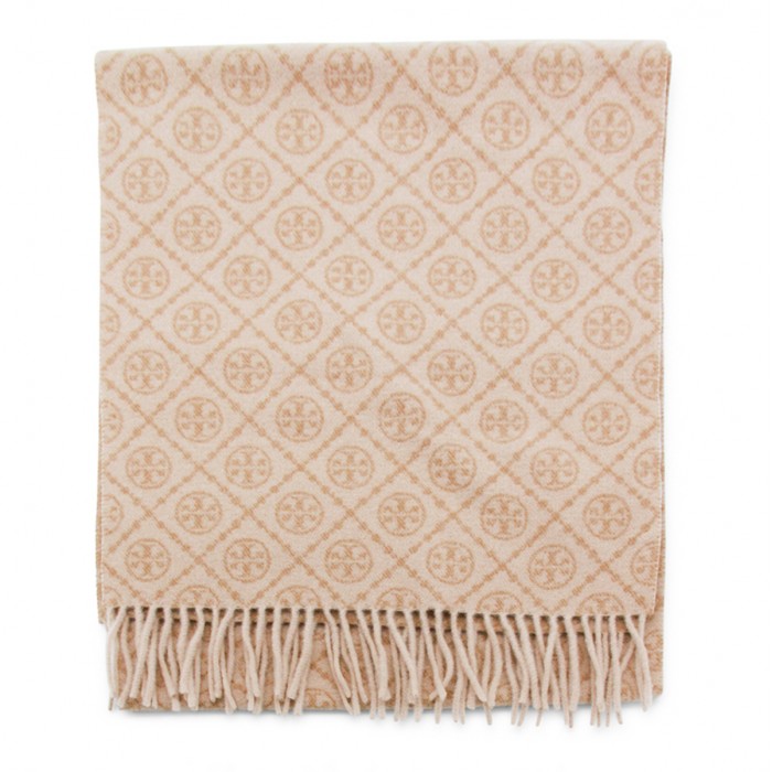 BEIGE WOOL SCARF