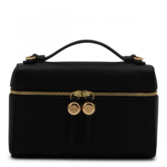 BLACK LEATHER CROSSBODY BAG