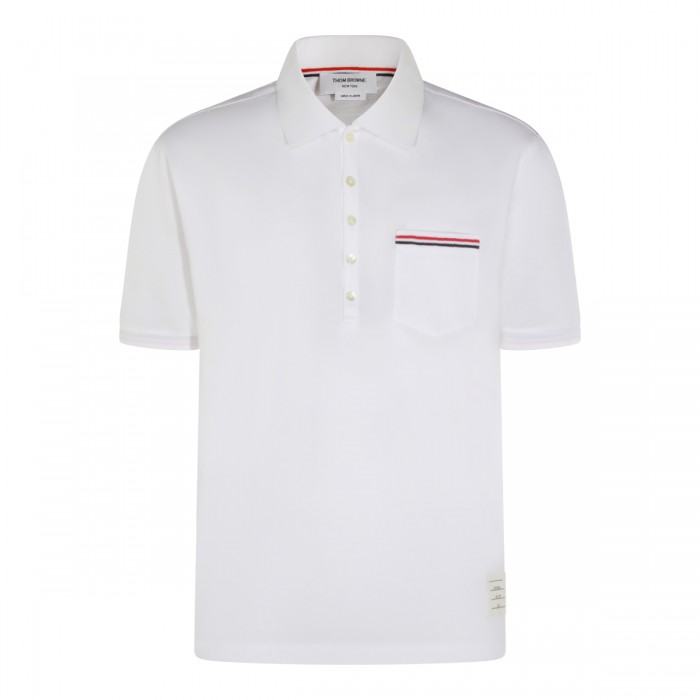 WHITE COTTON POLO SHIRT