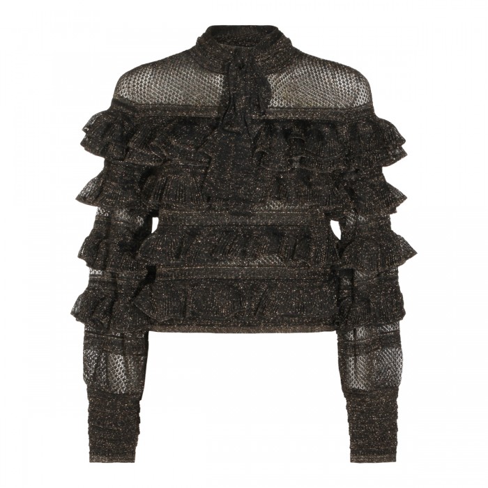 METALLIC BLACK COTTON TOP