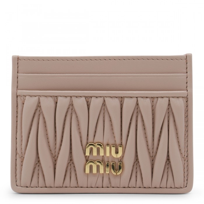 BEIGE LEATHER CARD HOLDER