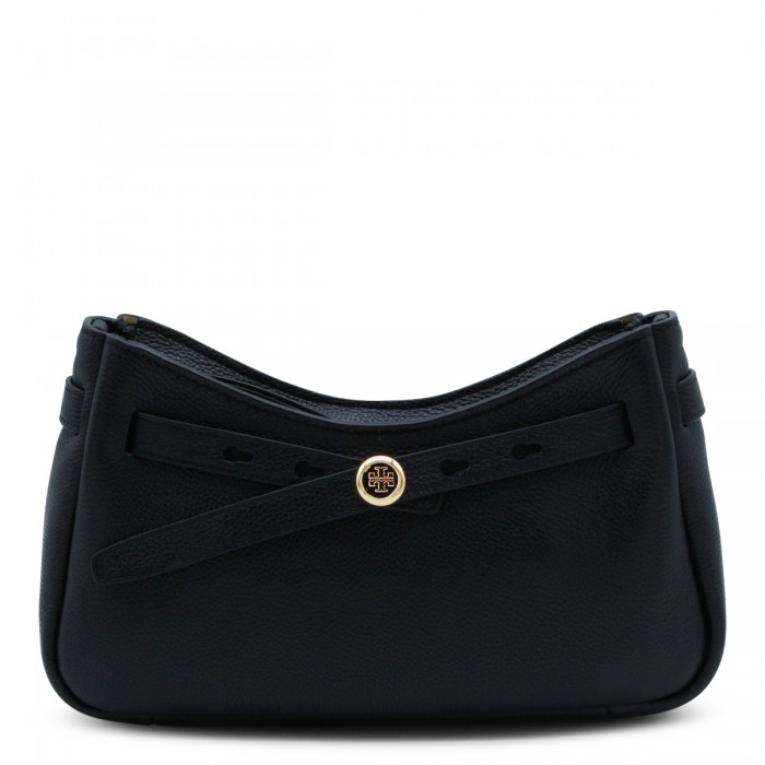 BLACK LEATHER CROSSBODY BAG