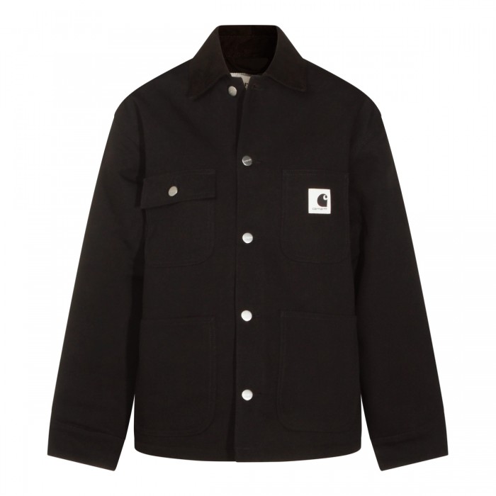 BLACK COTTON CASUAL JACKET