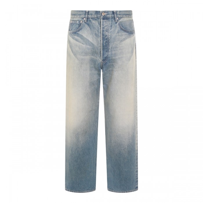 FADED INDIGO COTTON JEANS