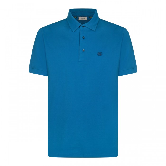 BLUE COTTON POLO SHIRT