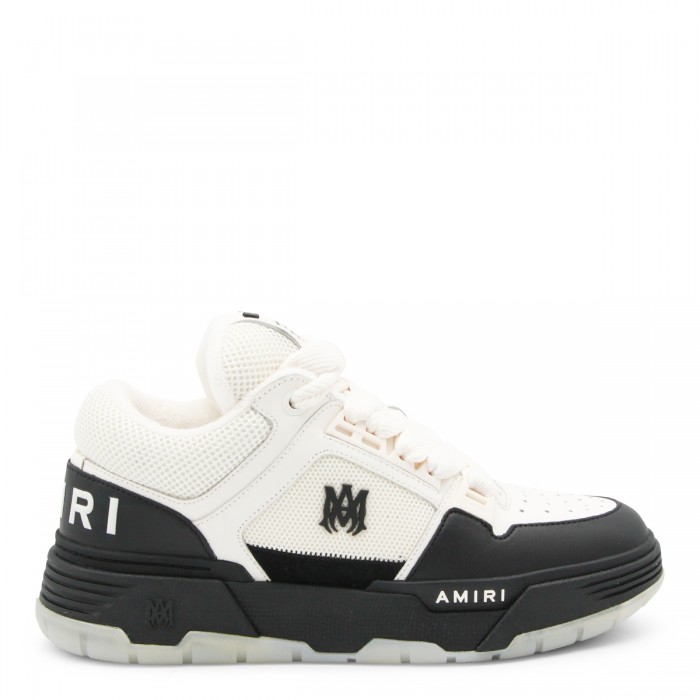 WHITE AND BLACK LEATHER...