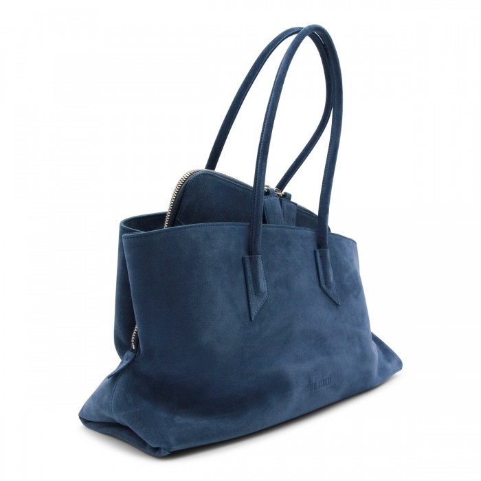 BLUE LEATHER TOP HANDLE BAG 2
