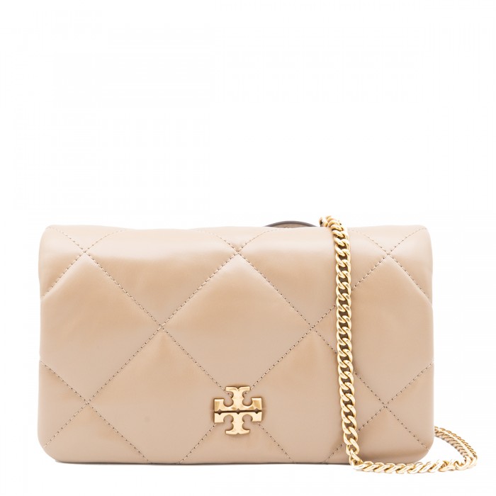 BEIGE LEATHER SHOULDER BAG