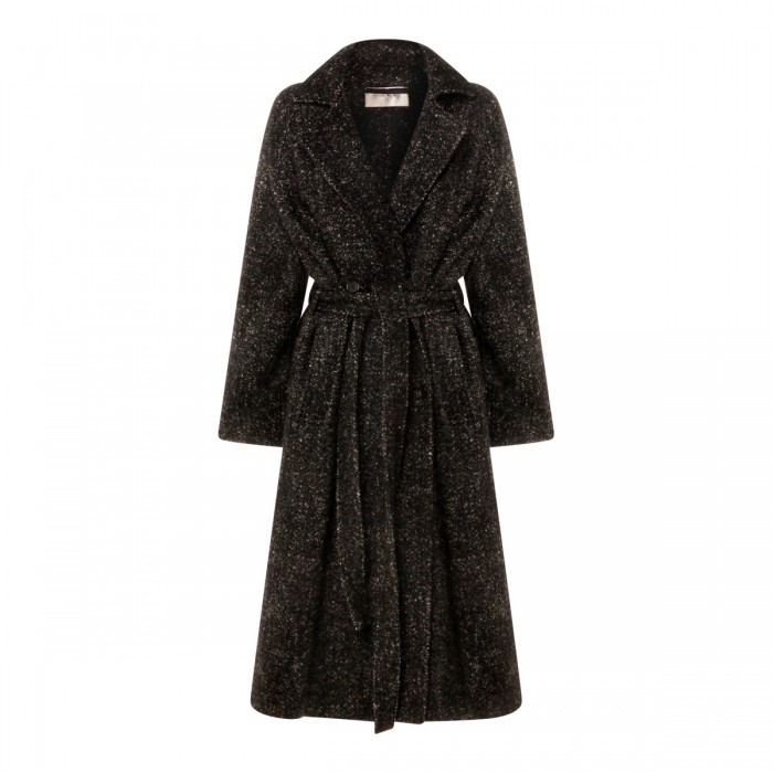 BLACK WOOL MACARIA COAT