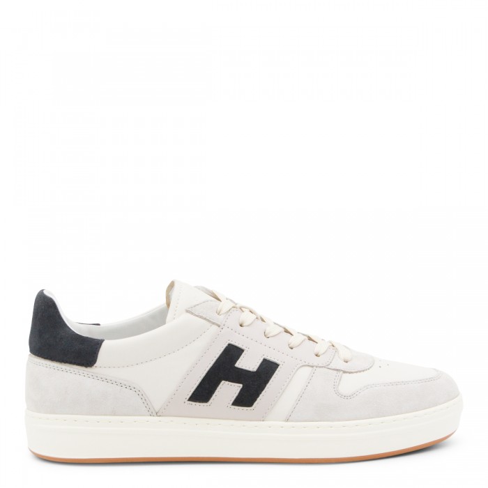 WHITE AND NAVY LEATHER...