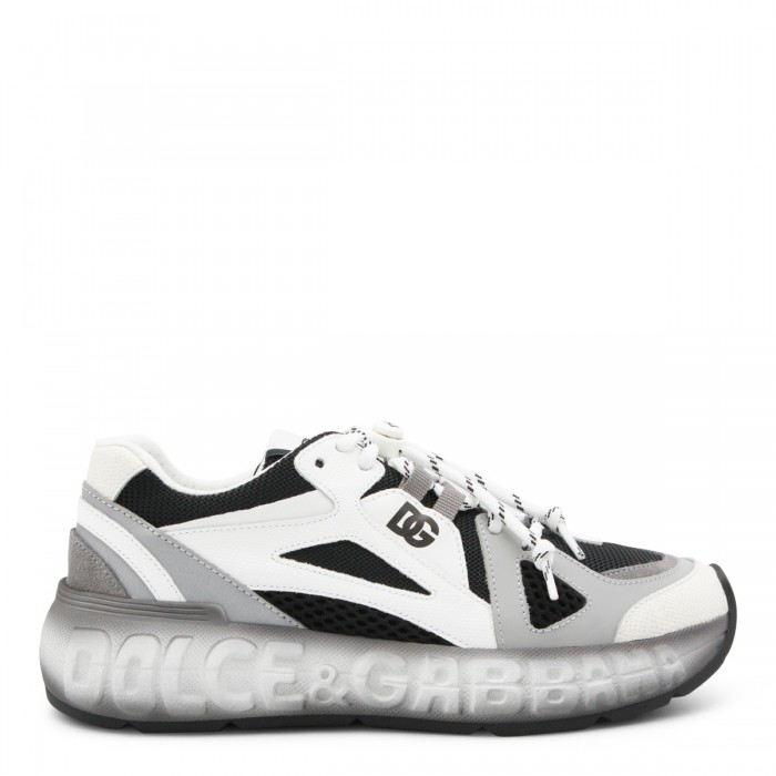 BLACK AND WHITE LEATHER...