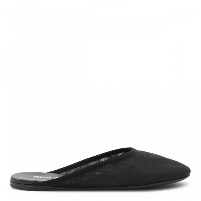 BLACK LEATHER FLATS