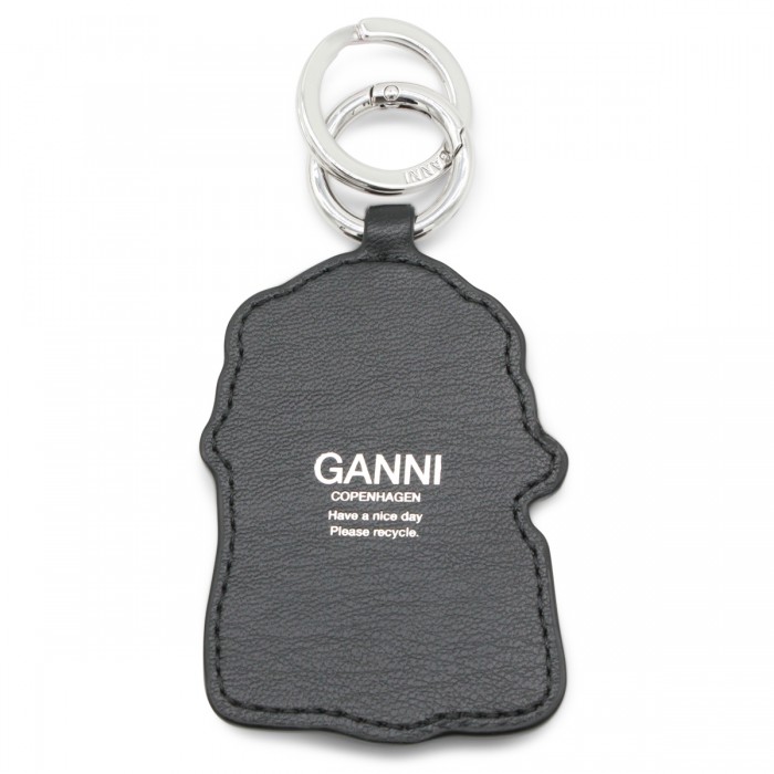 BLACK LEATHER KEYRING 2