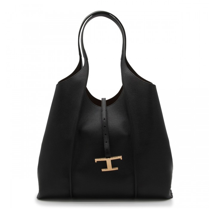 BLACK LEATHER TOTE