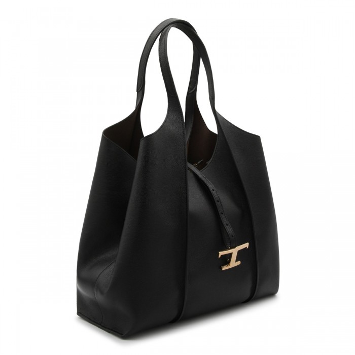 BLACK LEATHER TOTE 2