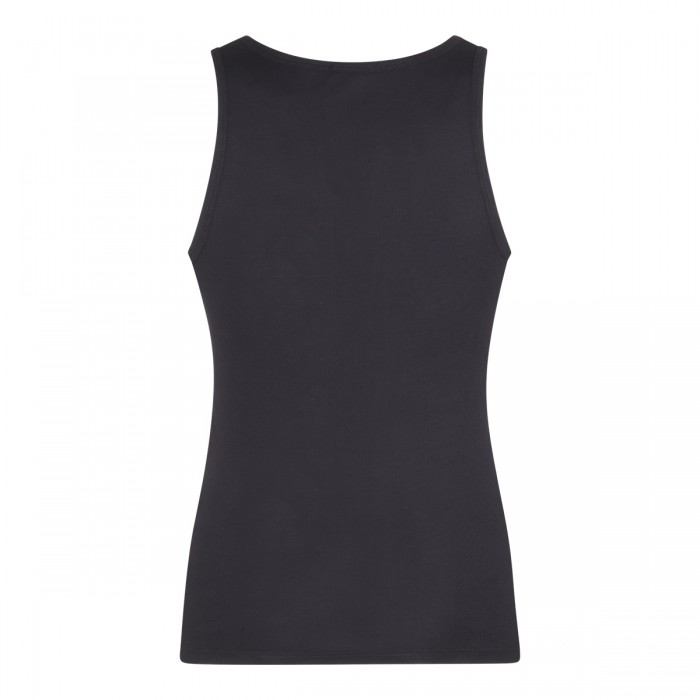 BLACK COTTON BLEND TANK TOP 2