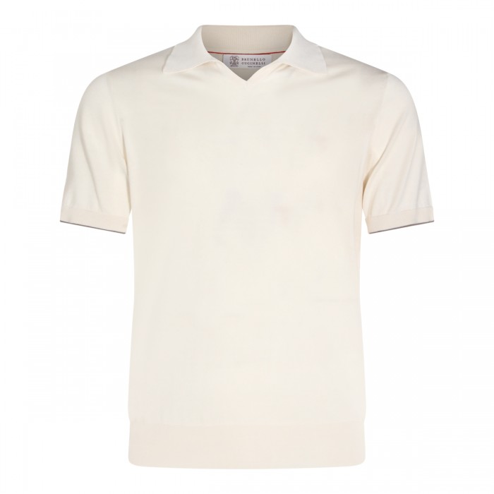 WHITE COTTON POLO SHIRT