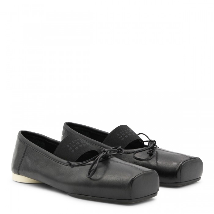 BLACK LEATHER FLATS 2