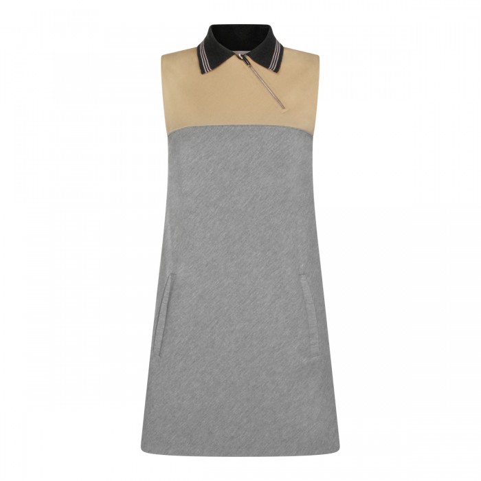 GREY AND CAMEL DRESS