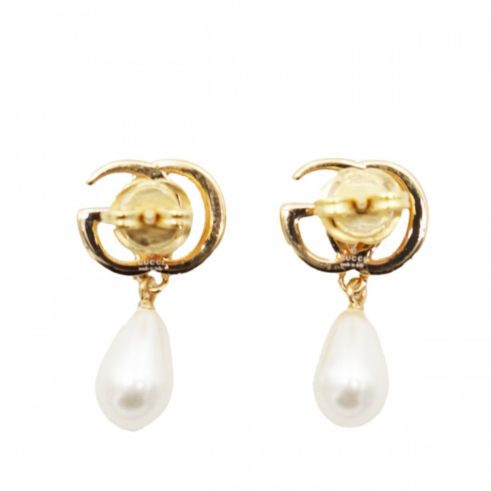 GOLD AND PEARL BRASS EARRINGS 2