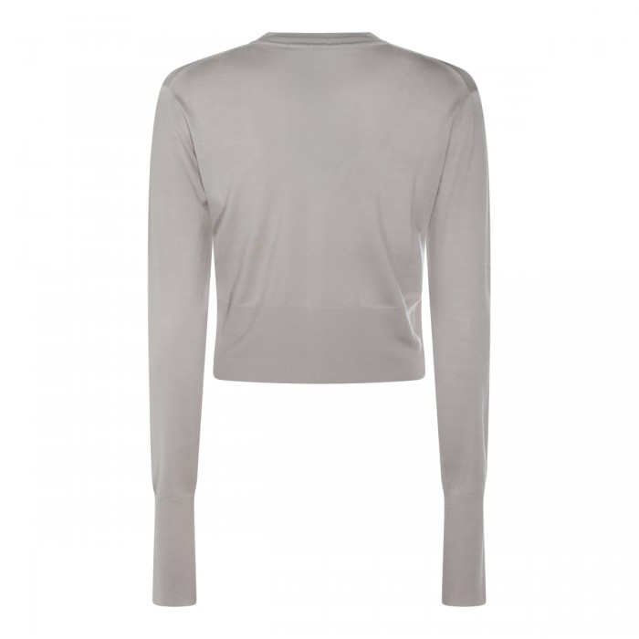LIGHT GREY WOOL BLEND KNITWEAR 2