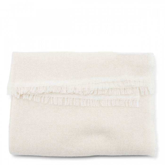 WHITE CASHMERE SCARF