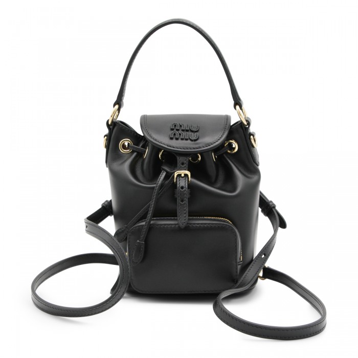 BLACK LEATHER BACKPACK