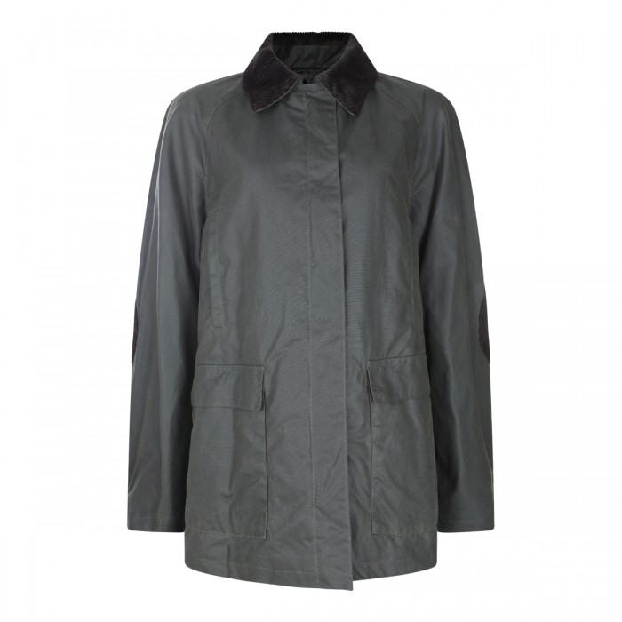 GREEN COTTON CASUAL JACKET