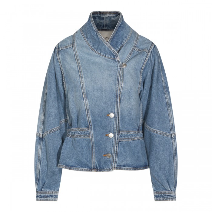 LIGHT BLUE COTTON DENIM JACKET