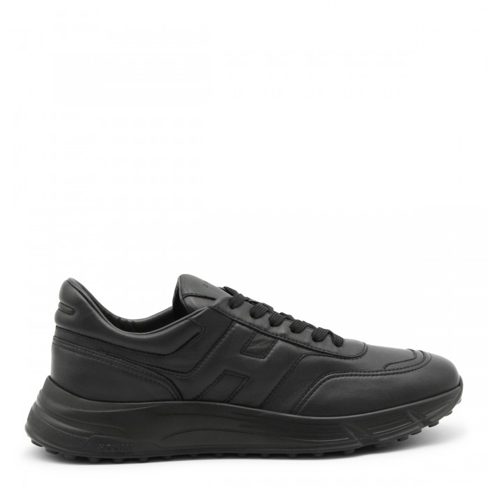 BLACK LEATHER SNEAKERS