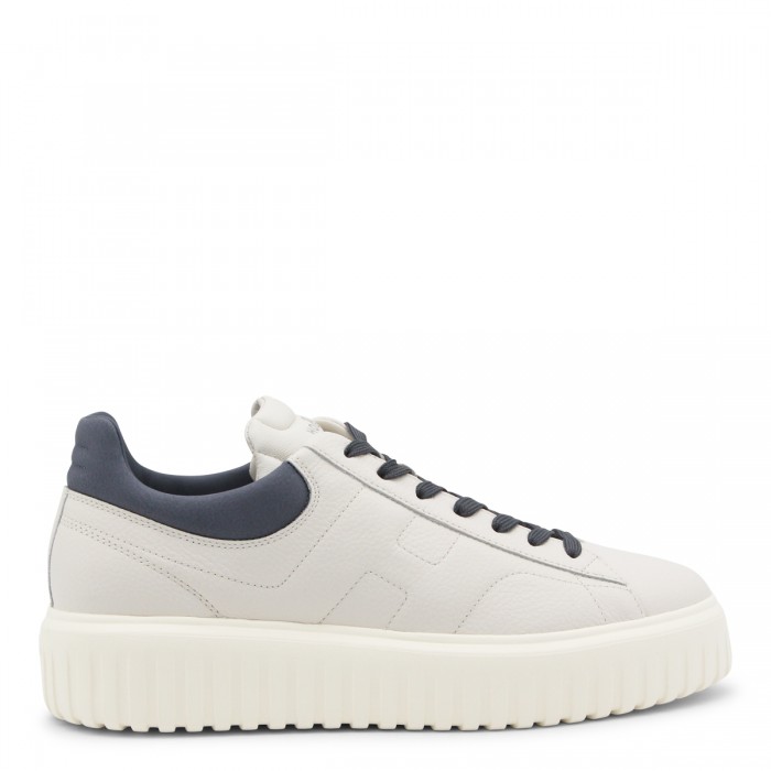 WHITE AND BLUE LEATHER...